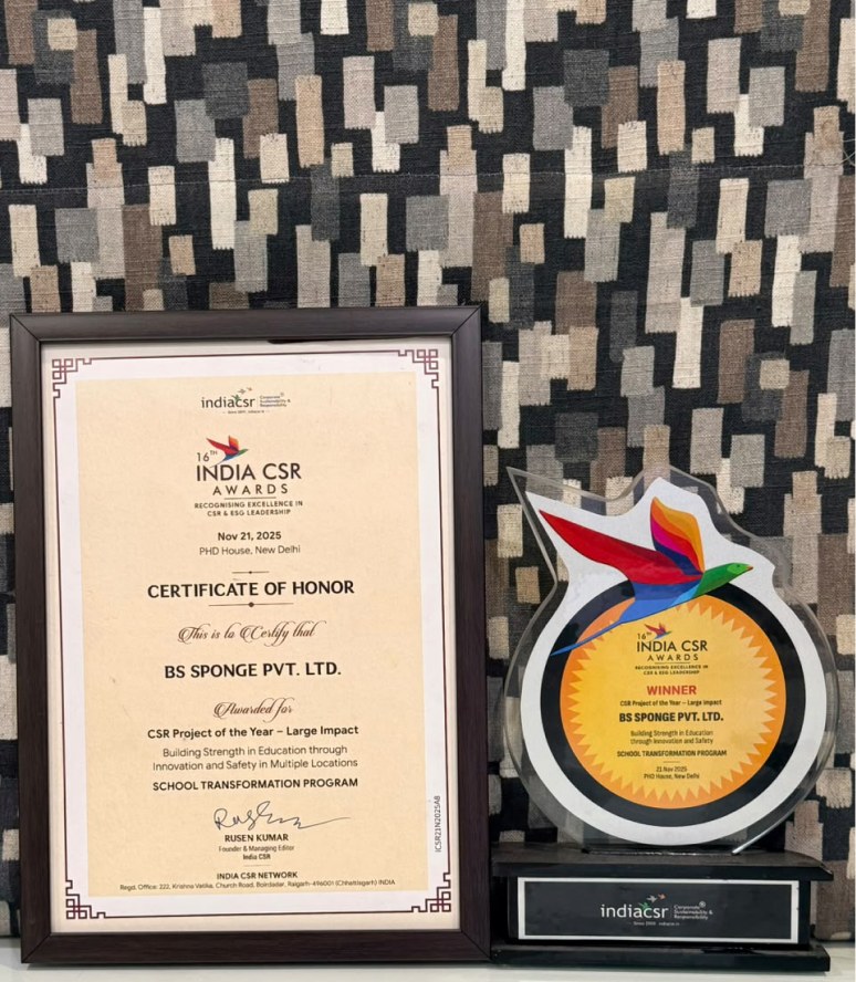 CSR Project of the Year award plaque