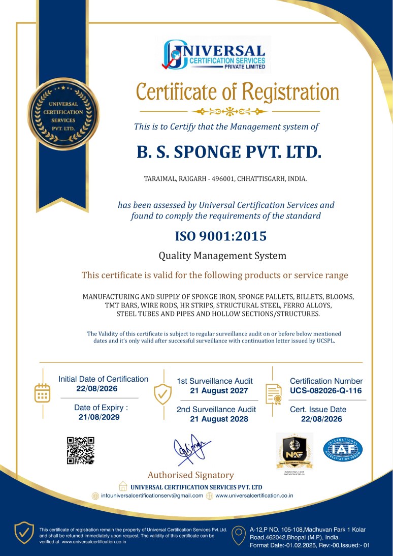 ISO 9001:2015 Quality Management System certificate