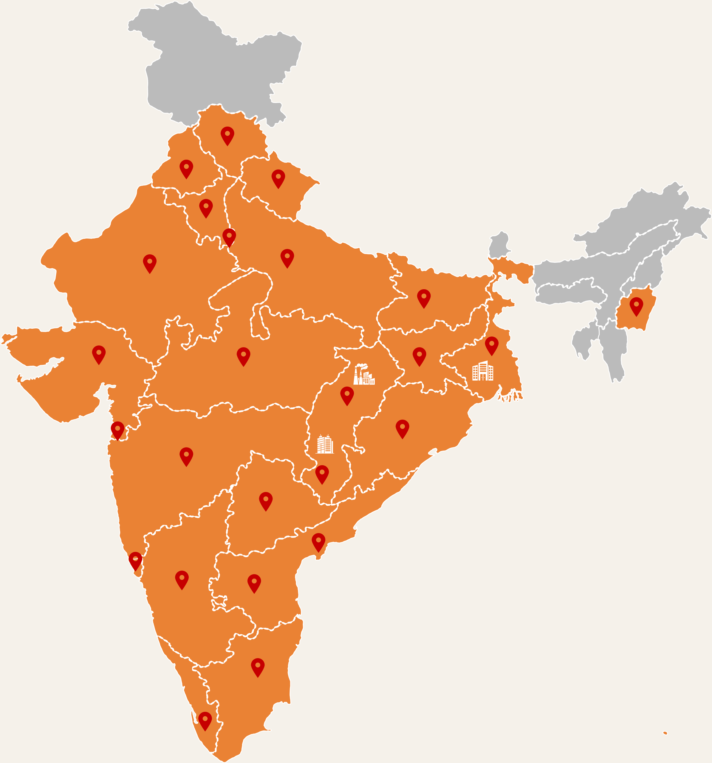 Map of India showing the states BS Group supplies